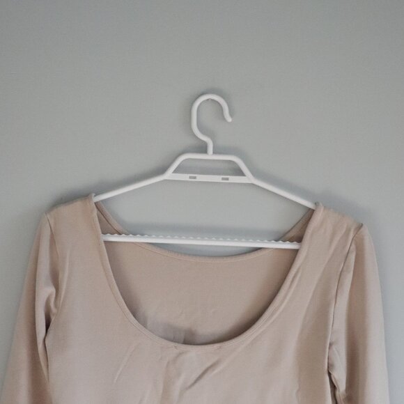 Contemporaine Par Simons Boat Neck Casual Beige M Scoop Back Long Sleeve T-Shirt - Picture 5 of 10